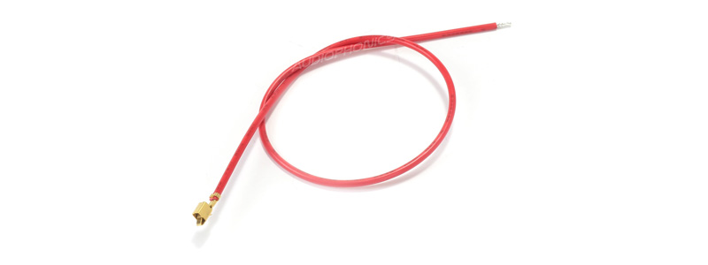 Câble VH 3.96mm Femelle vers Fil Nu Sans Boîtier 1 Pôle Plaqué Or 40cm Rouge (x10)